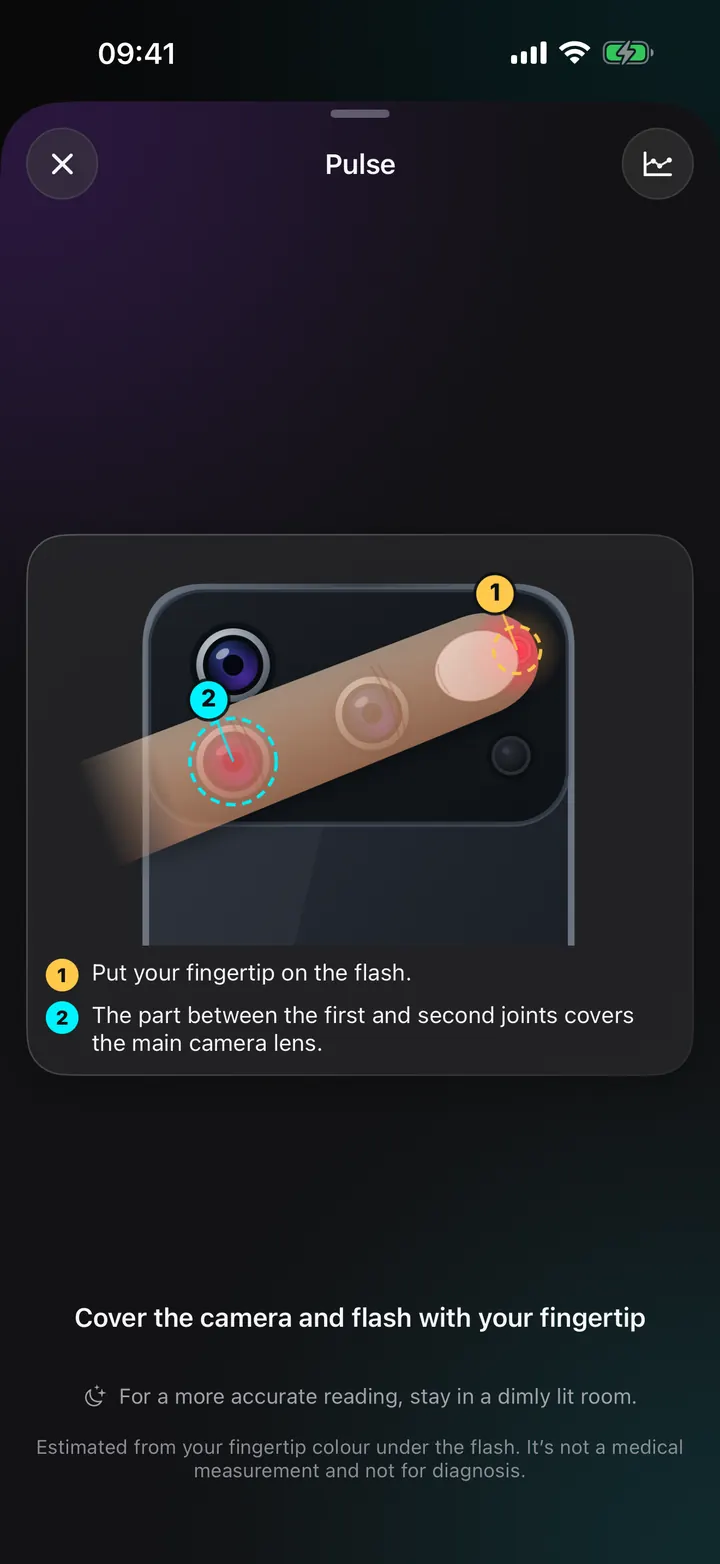 Check your pulse with the camera