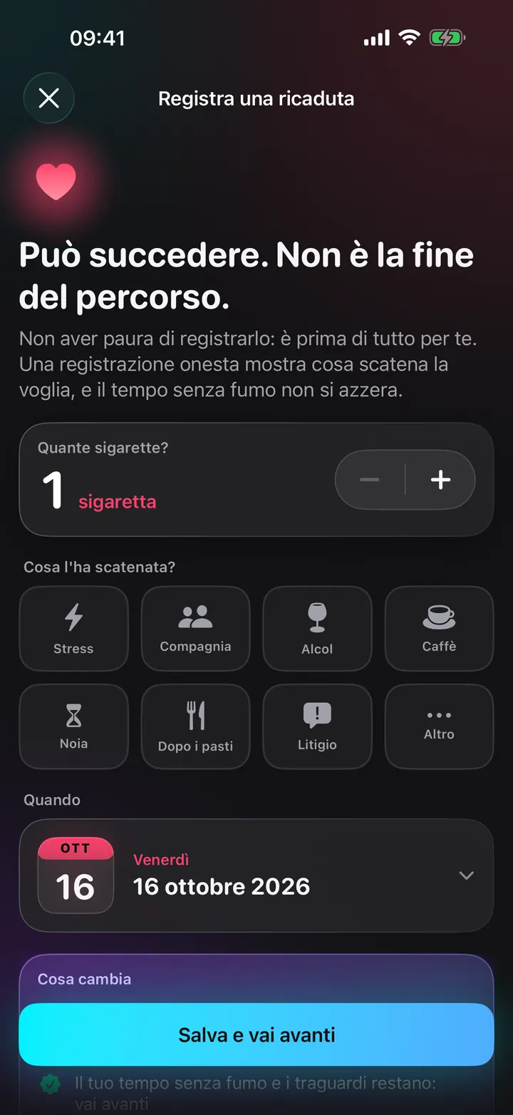 Una ricaduta non è un fallimento