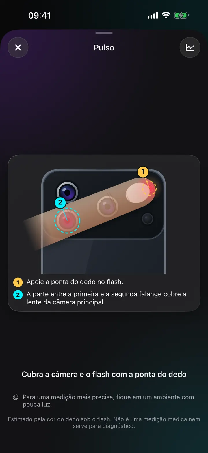 Meça seu pulso com a câmera