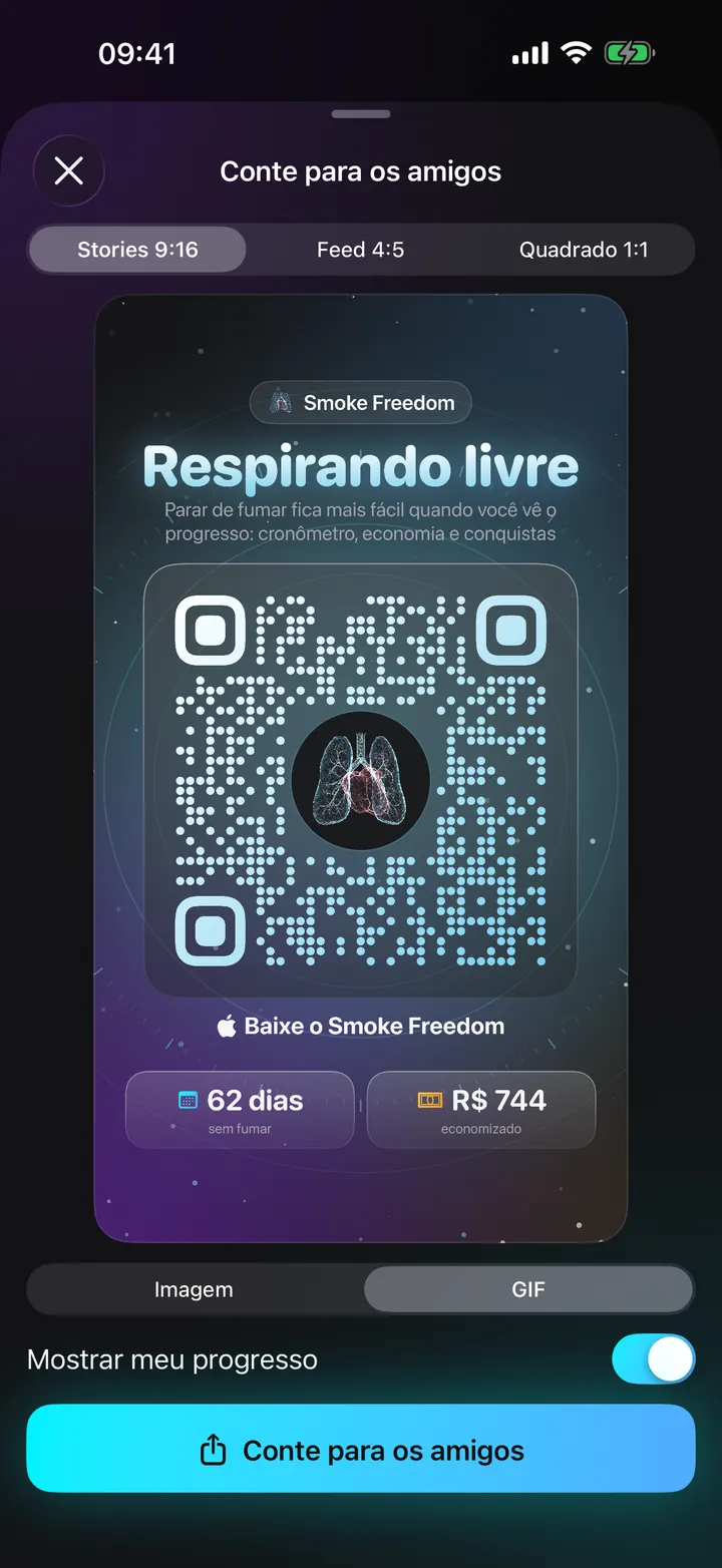 Compartilhe seu progresso